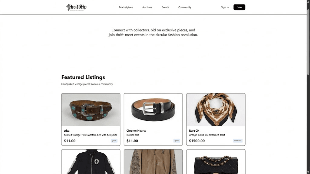 ThriftUp UI